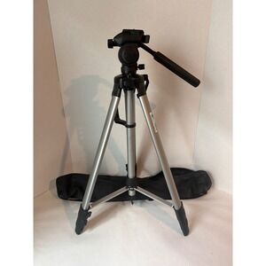 WF W360 Aluminum Tripod with 3-Way Pan Tilt Head and Carrying Bag Silver Black